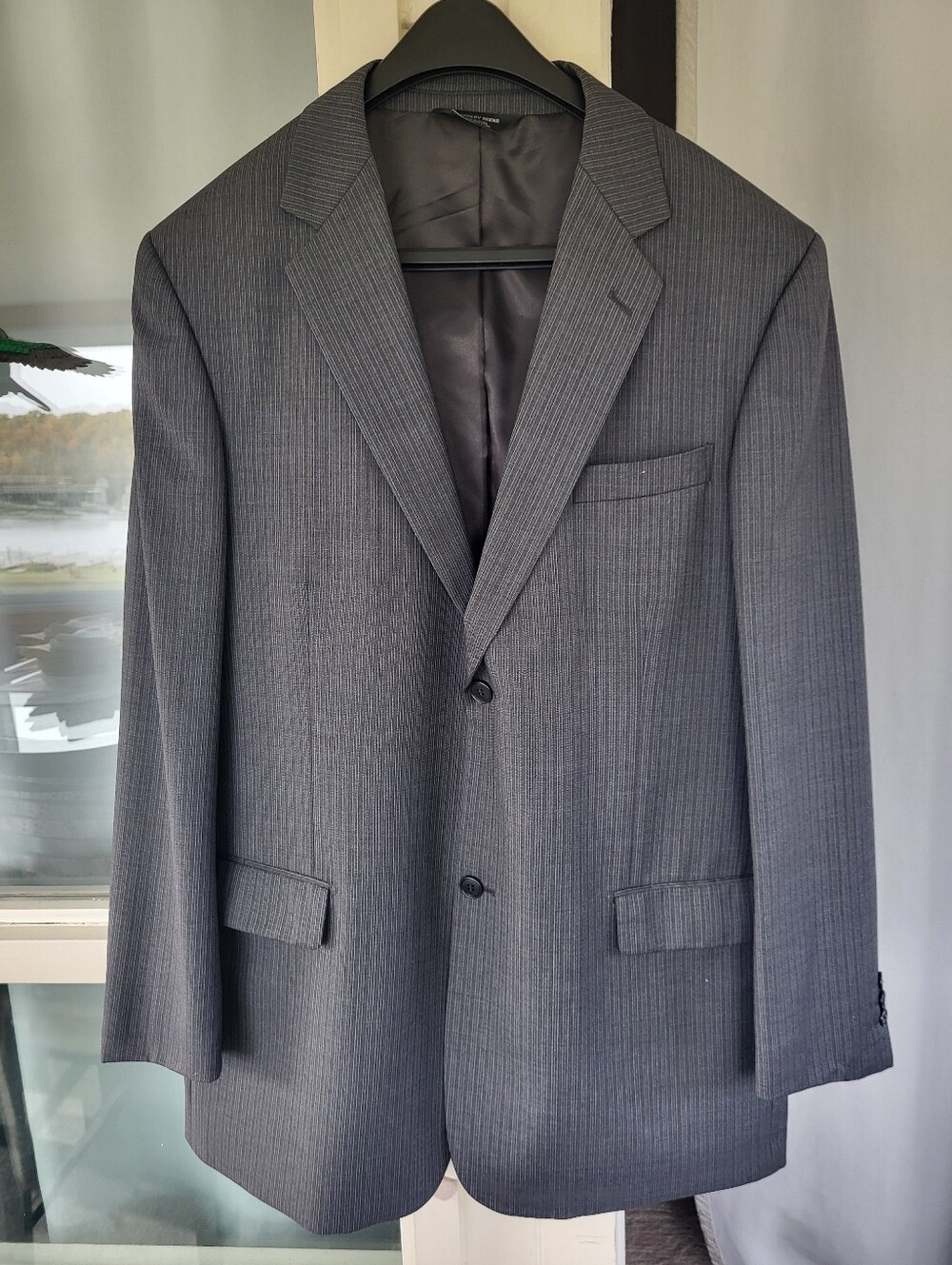 Geoffrey Beene Gray Pinstripe Two-Button Suit Jacket